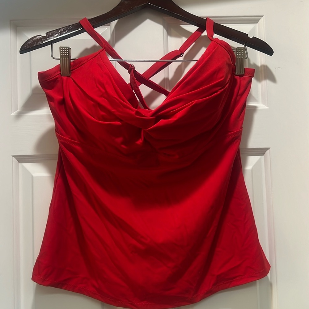 Athleta red tankini top, 40 B/C